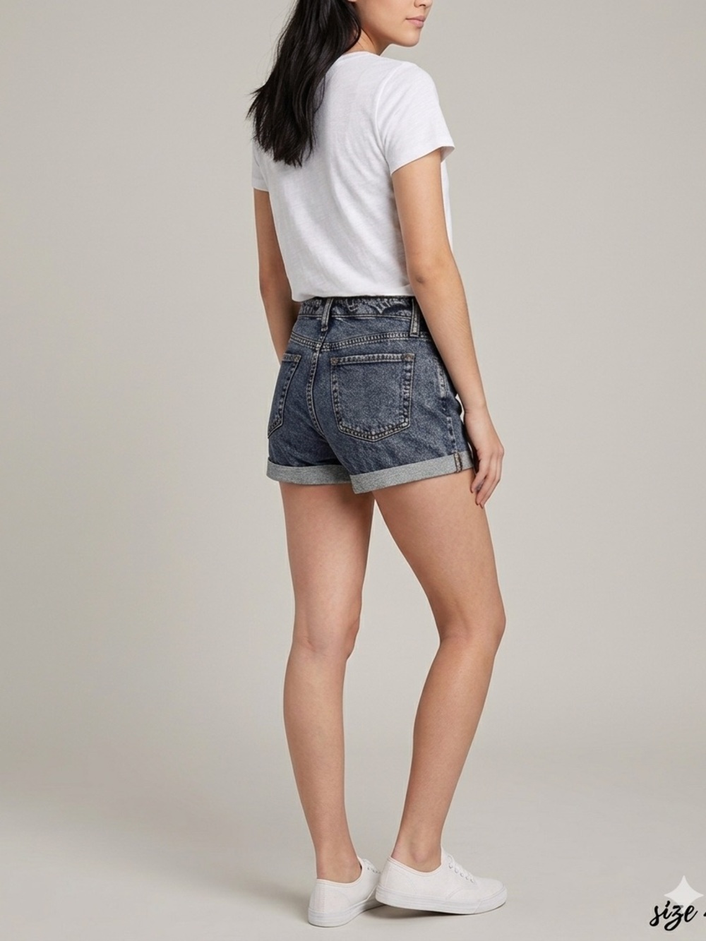 Wild Fable Classic High-Rise Roll Cuff Denim Shorts - Washed Blue size 4